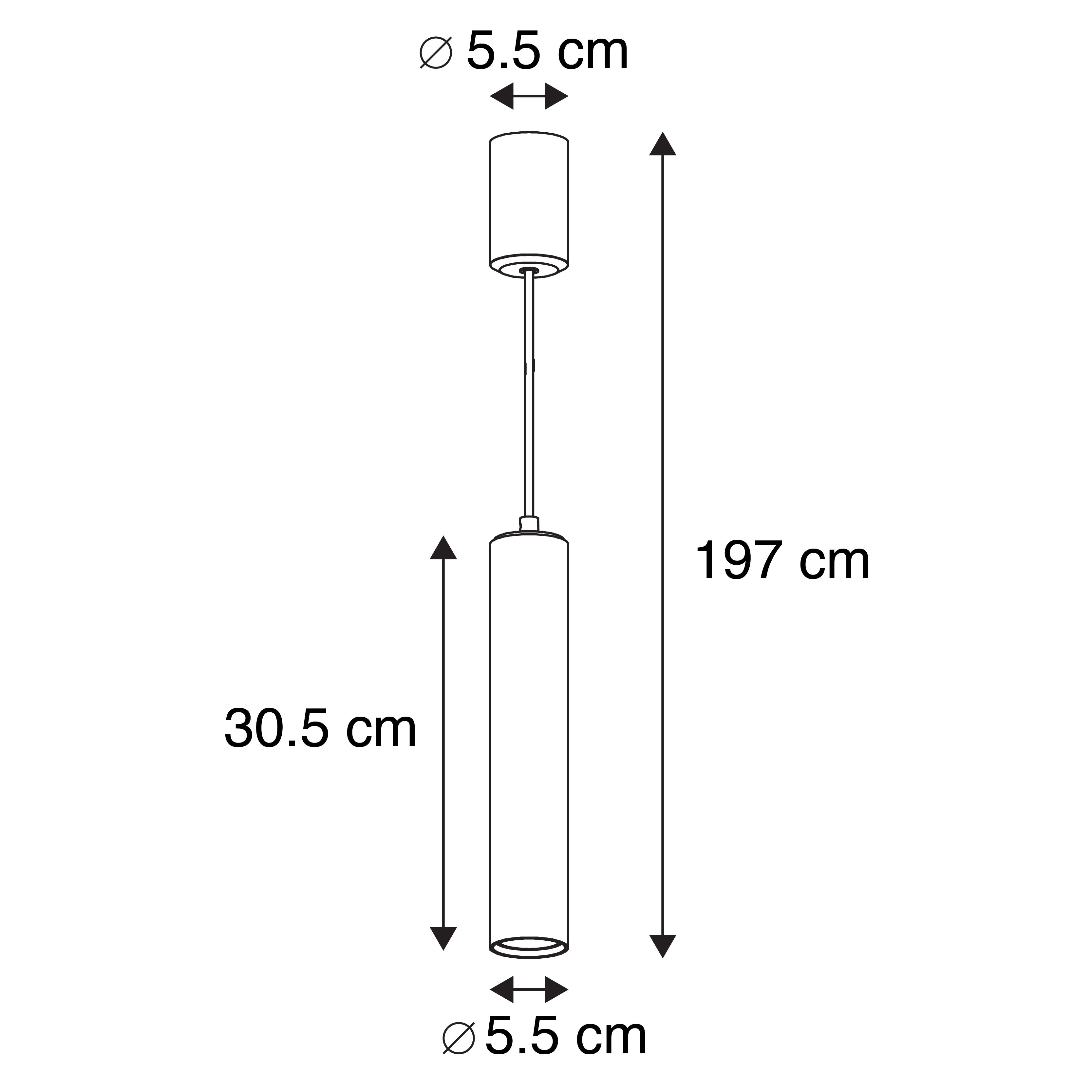 Design hanglamp wit GU10 50mm - Tuba small