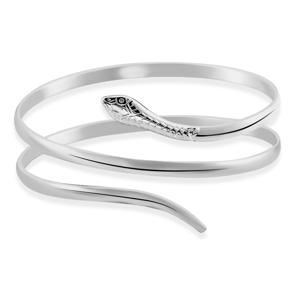 Bracelet Jonc Solitaae Argent Blanc