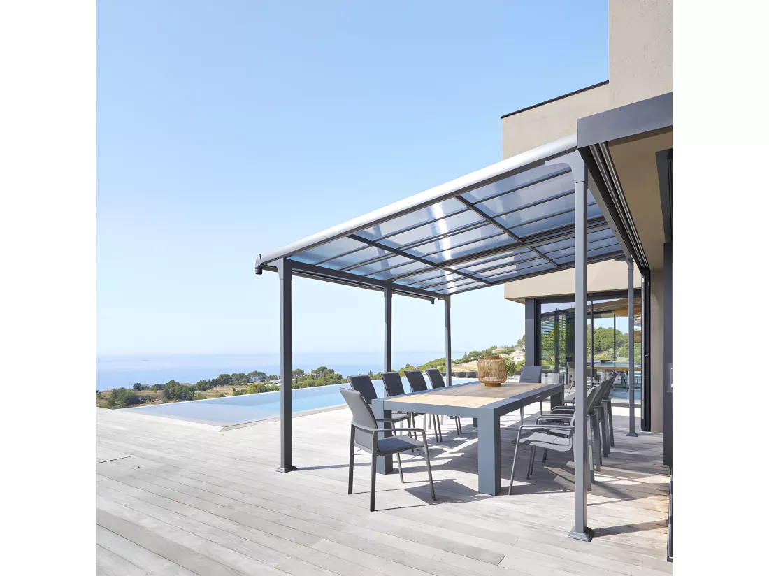 Pergola 4 x 3,5 m toit ouvrant Enolie graphite Hespéride