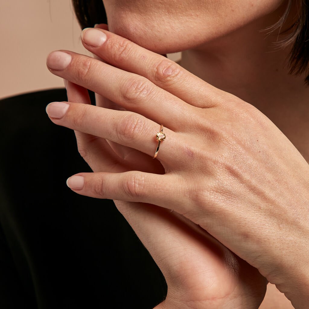 Bague Valentino Or Jaune Citrine