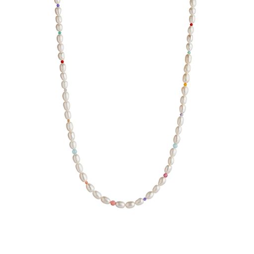 Stine A Hvid Pearls and Candy Stones Halskæde, Guld