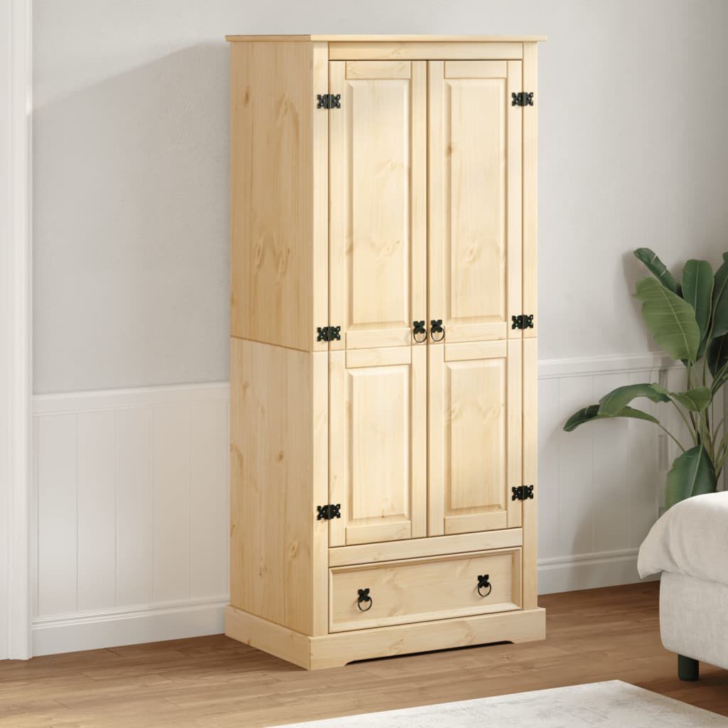 vidaXL Corona kledingkast, 76x50x170 cm, massief grenenhout