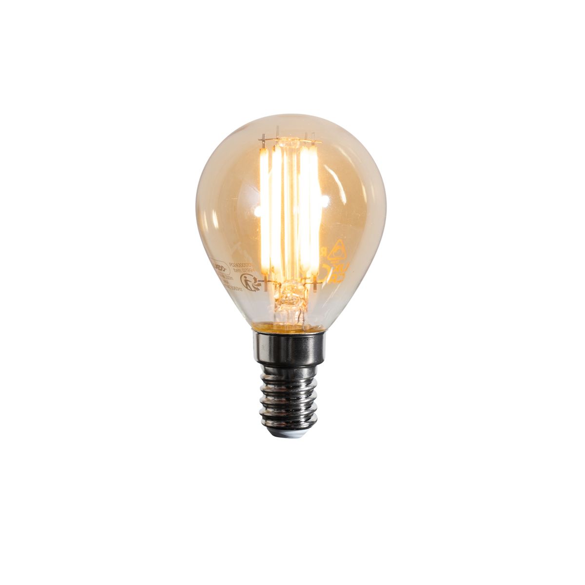 Set van 5 E14 LED lampen G45 goud 2W 180 lm 2100K