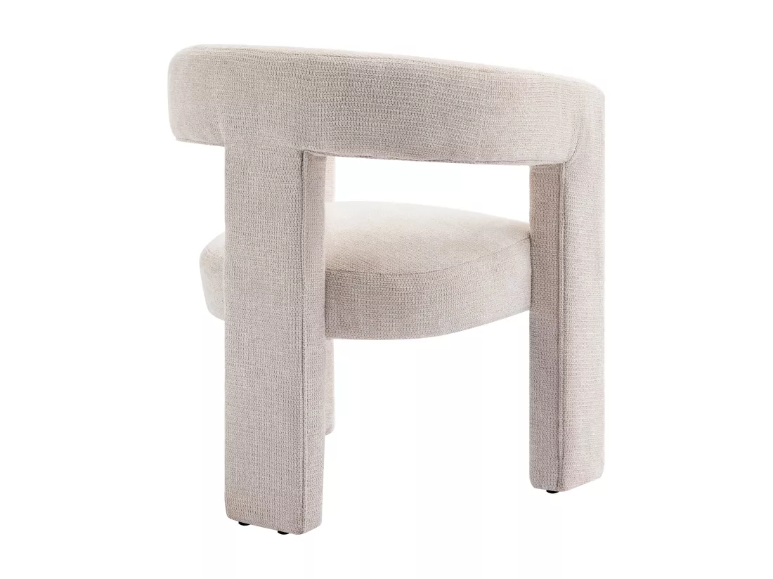 Fauteuil en tissu texturé beige FAVINA