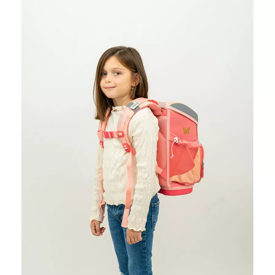 Belmil Schulranzen Mini Fit Schulranzen Set 4-teilig mit Brustgurt Marble