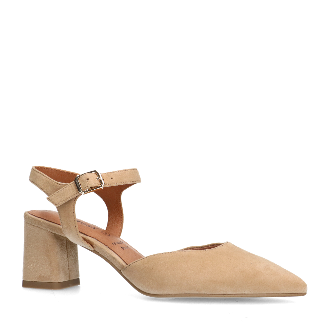 Beige suède slingbacks