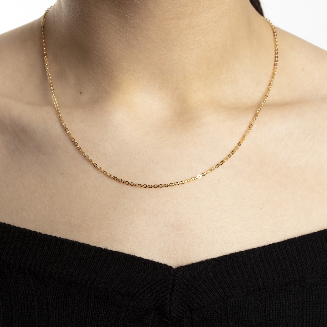 Spiegelankerkette 750/18 K Gelbgold 1.8mm