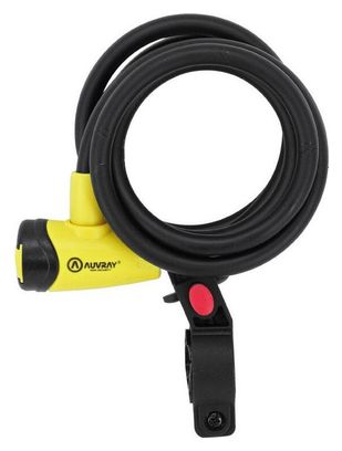 AUVRAY - Antivol Vélo Spirale ø10mm - Longueur 150 cm Avec Support - Fiable et Résistant - Simple d'utilisation