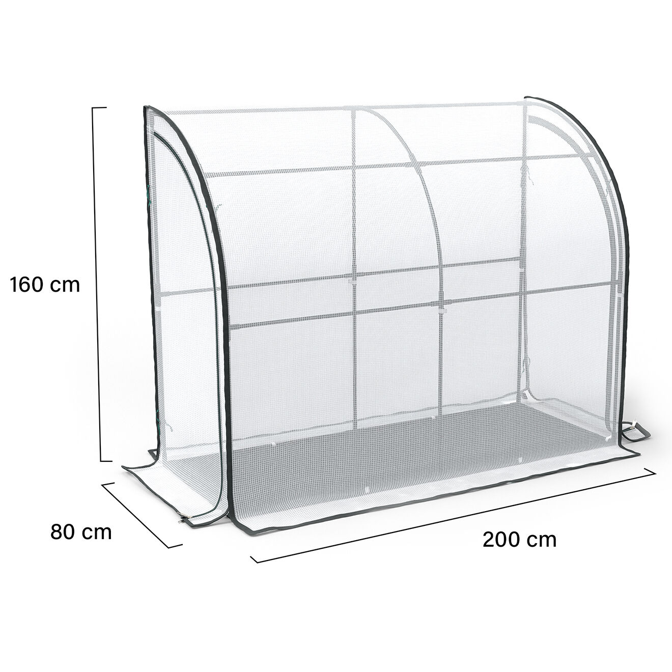 Pratik Garden Serre d'hivernale murale à adosser blanc transparent/vert - 200x80x160 cm