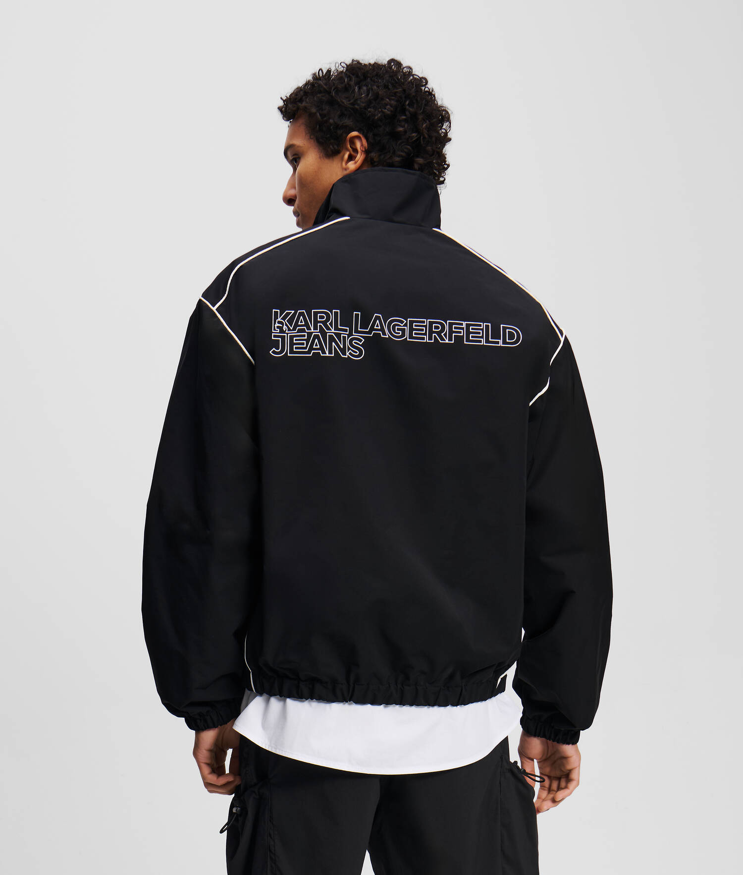 VESTE À PASSEPOIL AVEC LOGO KLJ - Noir