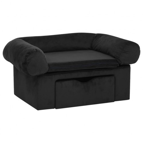 sofá de pelúcia preto para cães vidaxl