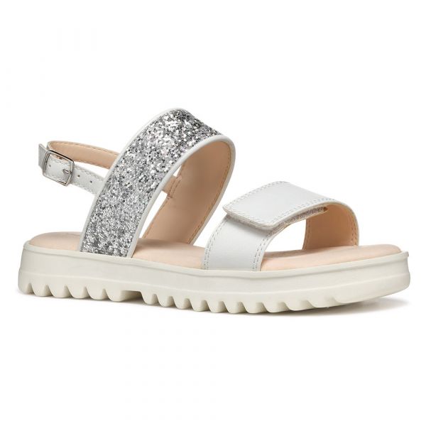 Geox Sandálias Coralie White / Light Silver 32