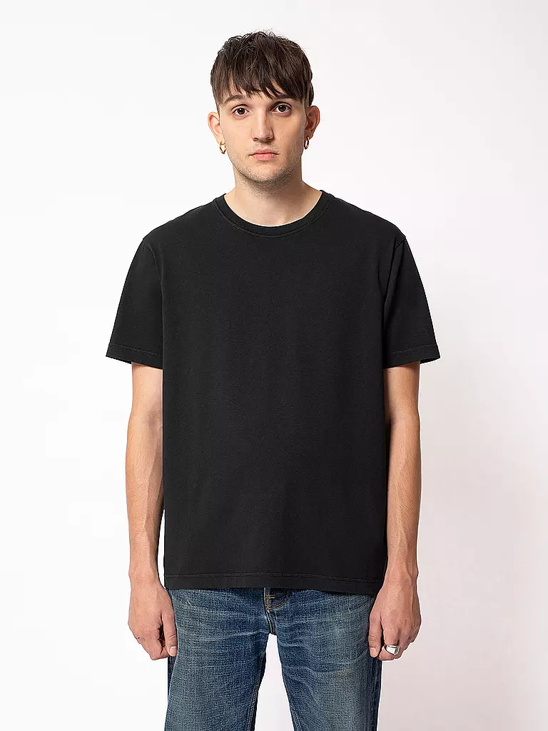 NUDIE JEANS T-Shirt UNO EVERDAY  schwarz