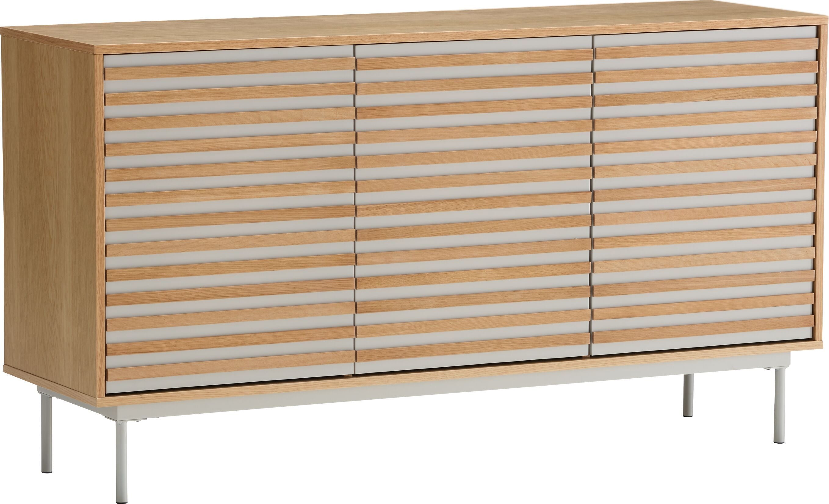 LINE Sideboard - Grau / Braun / B: 140.0 cm x T: 40.0 cm x H: 75.0 cm