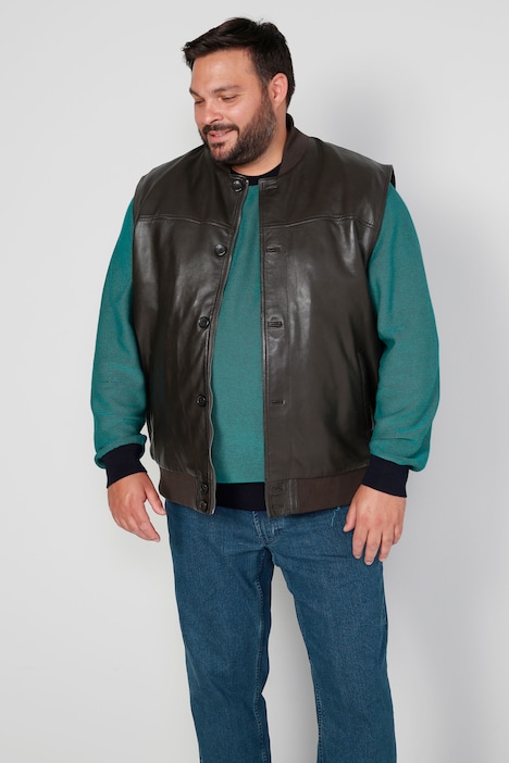 Boston Park Leder-Weste, Bauchfit, echtes Leder, bis 82