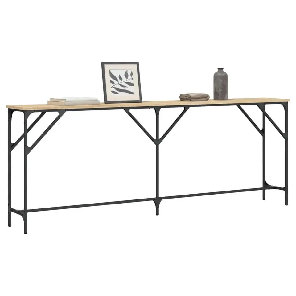 vidaXL - Consoletafel - Sonoma eiken - Bewerkt hout - 200x29x75 cm