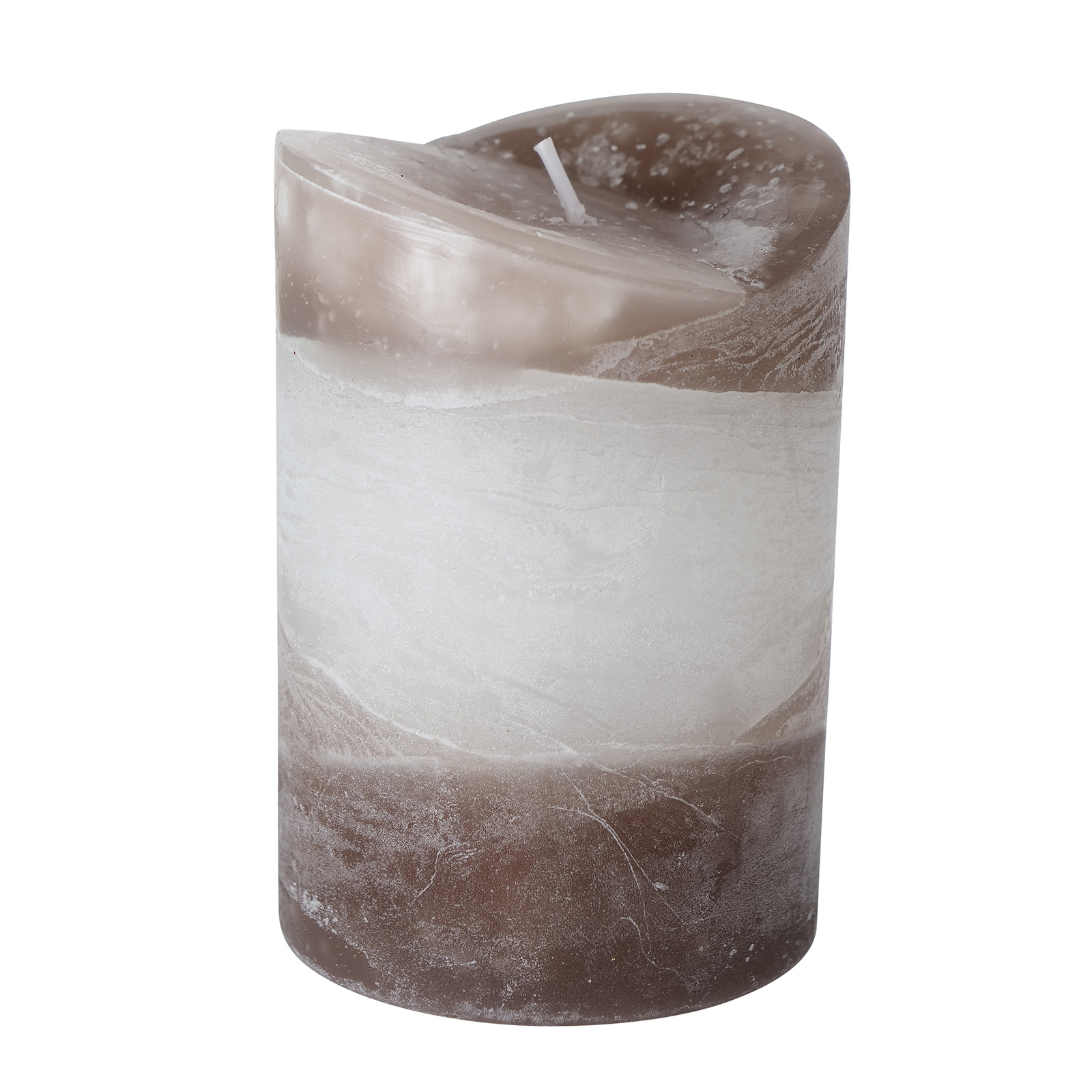 Stumpenkerze - beige-grau - farblich sortiert - 10 cm hoch
