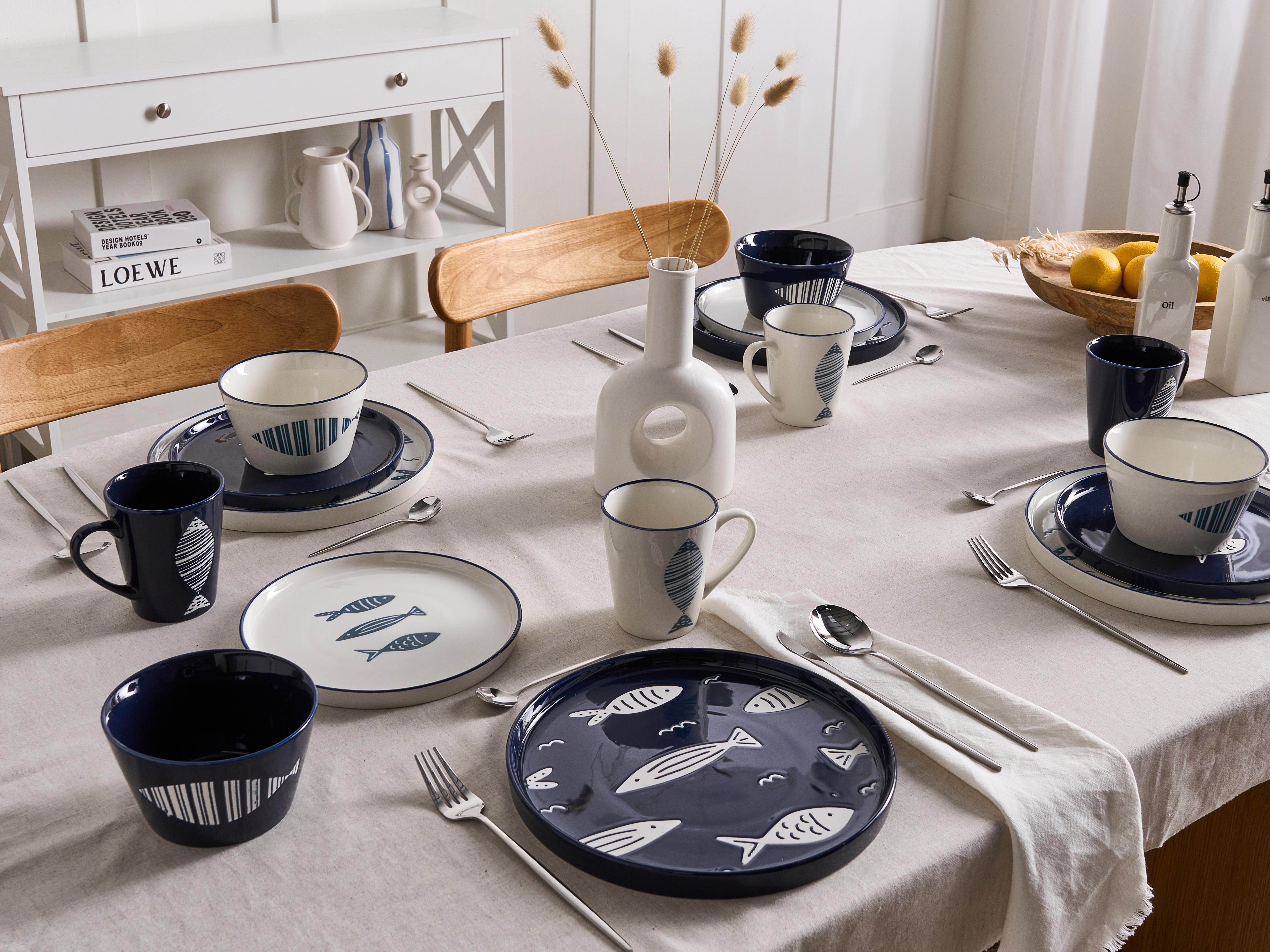 16-delige serviesset TAMARIND Porselein Wit/blauw