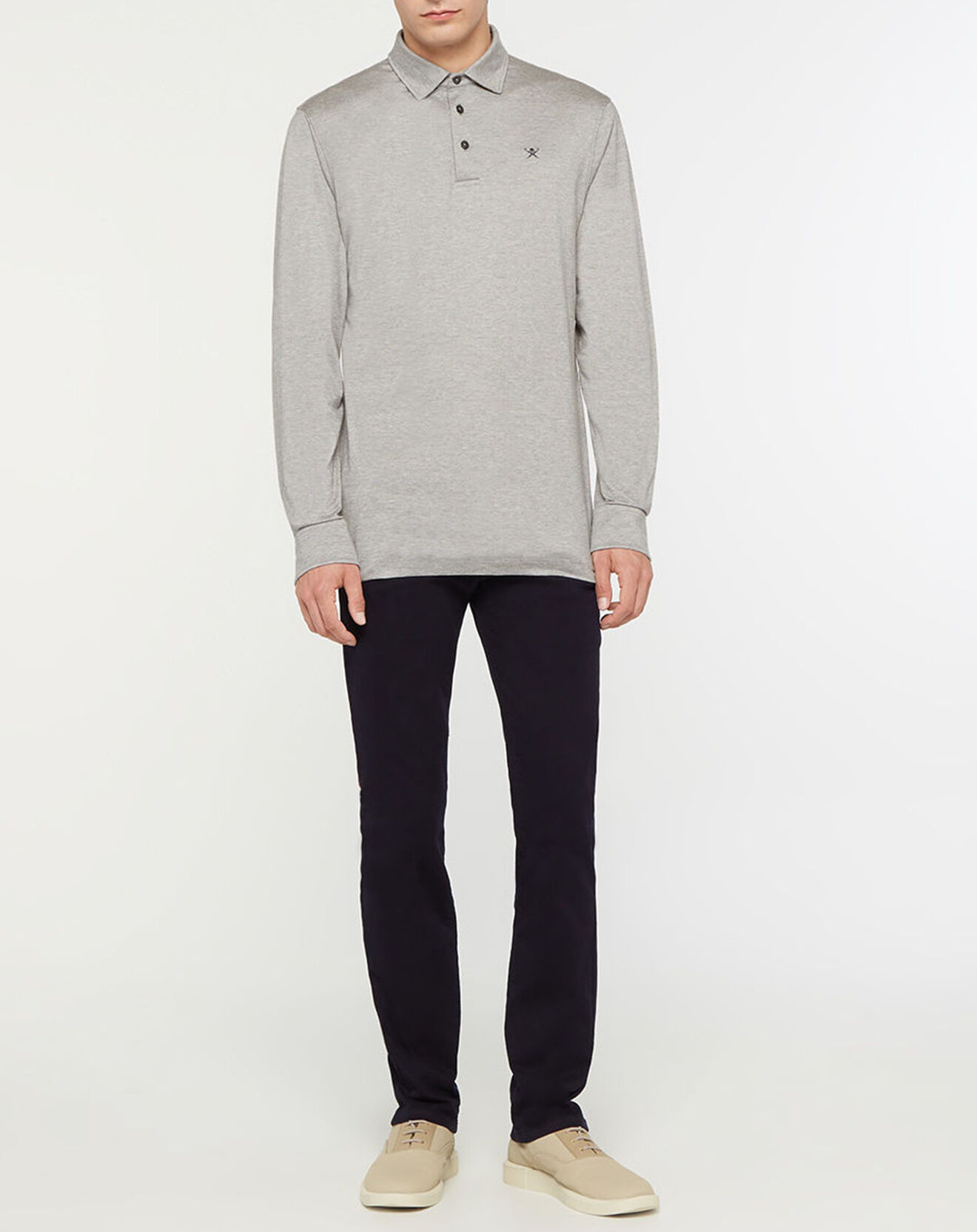Hackett London Polo Classic Fit Mercerise gris
