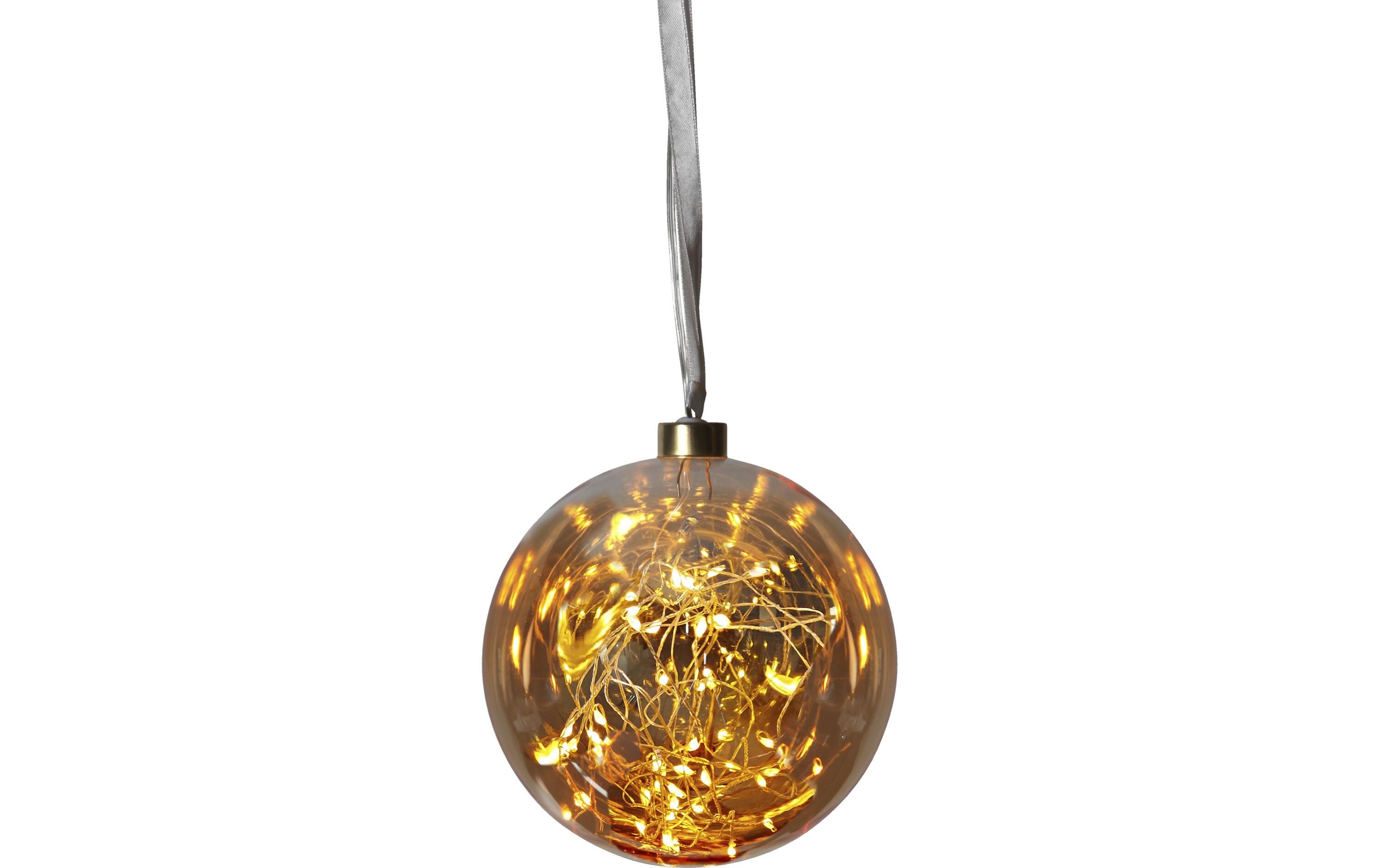 Weihnachtskugel Glow, 40 LED, Ø 15 cm, BernsteinWeihnachtskugel mit Beleuchtung