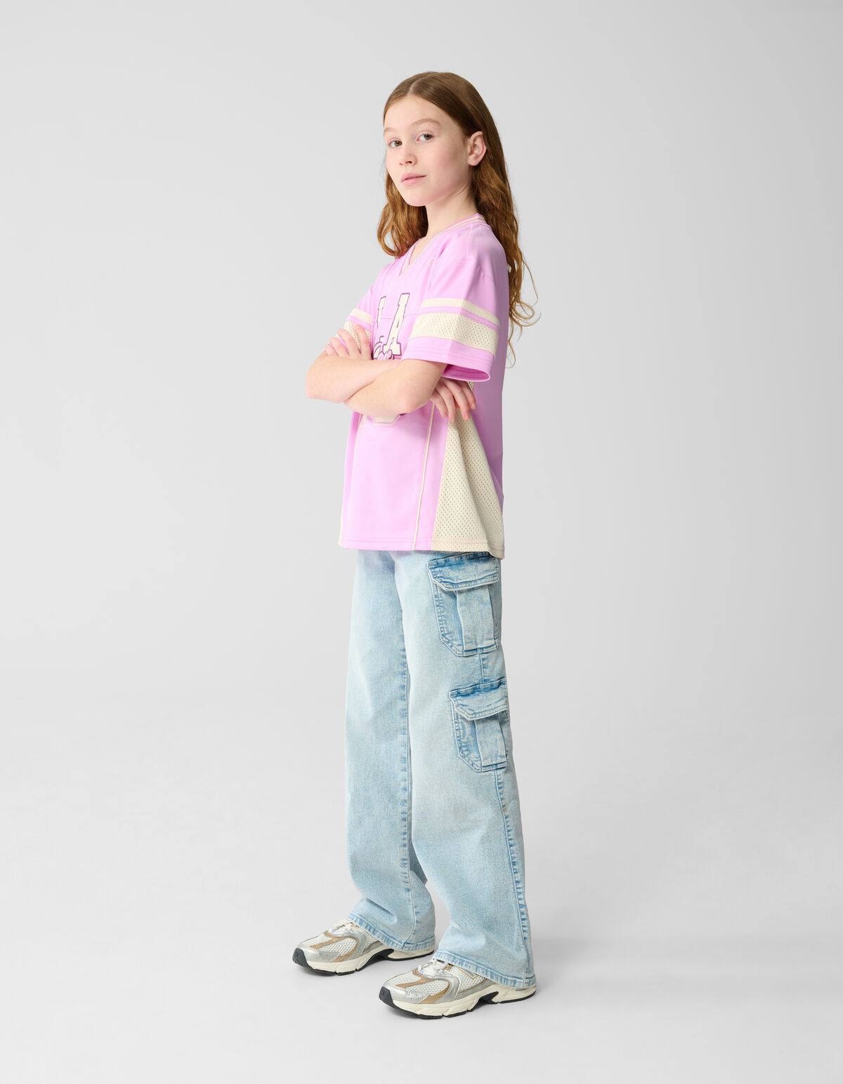Cargo Wide Leg Fit Jeans Bleached