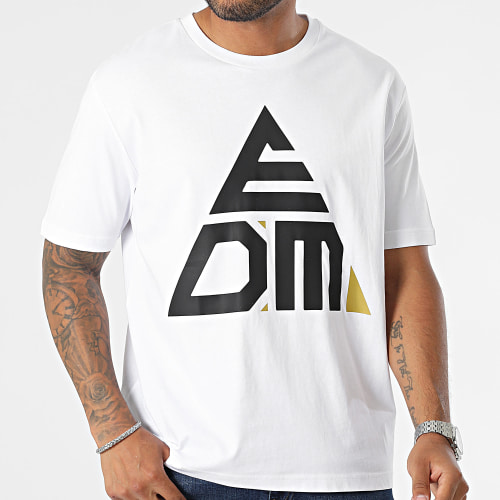 Tee Shirt Oversize Logo Blanc Noir