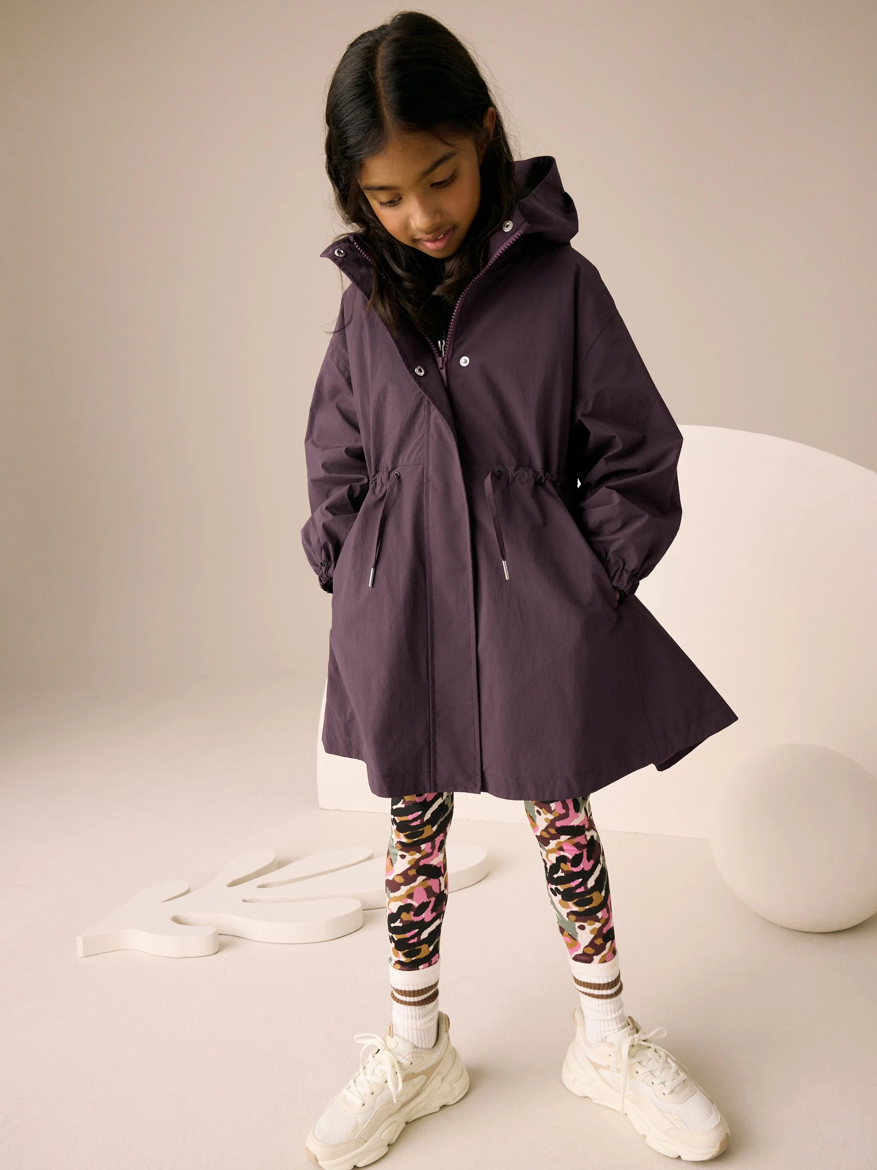 Bordeauxrood - Waterdichte Cagoule-jas met rok (3-16jaar)