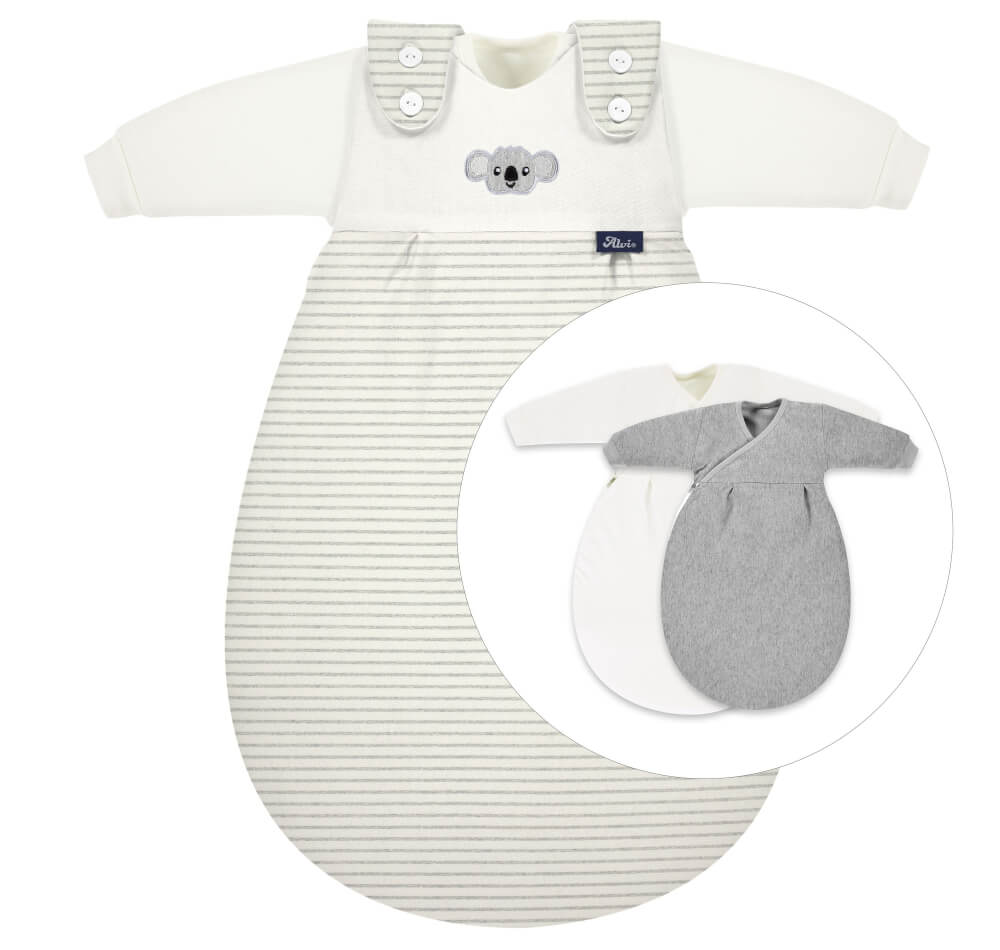 ALVI Baby-Mäxchen 3tlg. Organic Cotton Ringlets Koala gray, 68/74