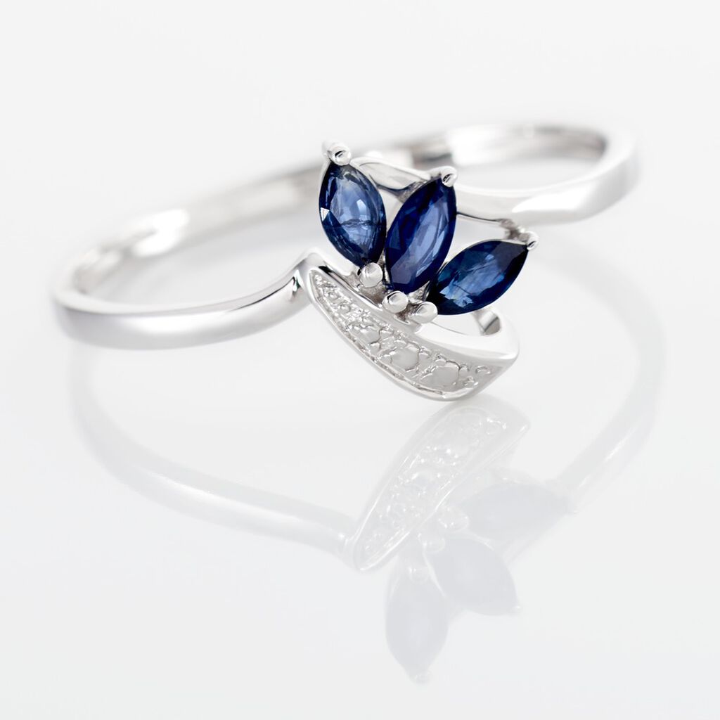 Bague Valy Or Blanc Saphir
