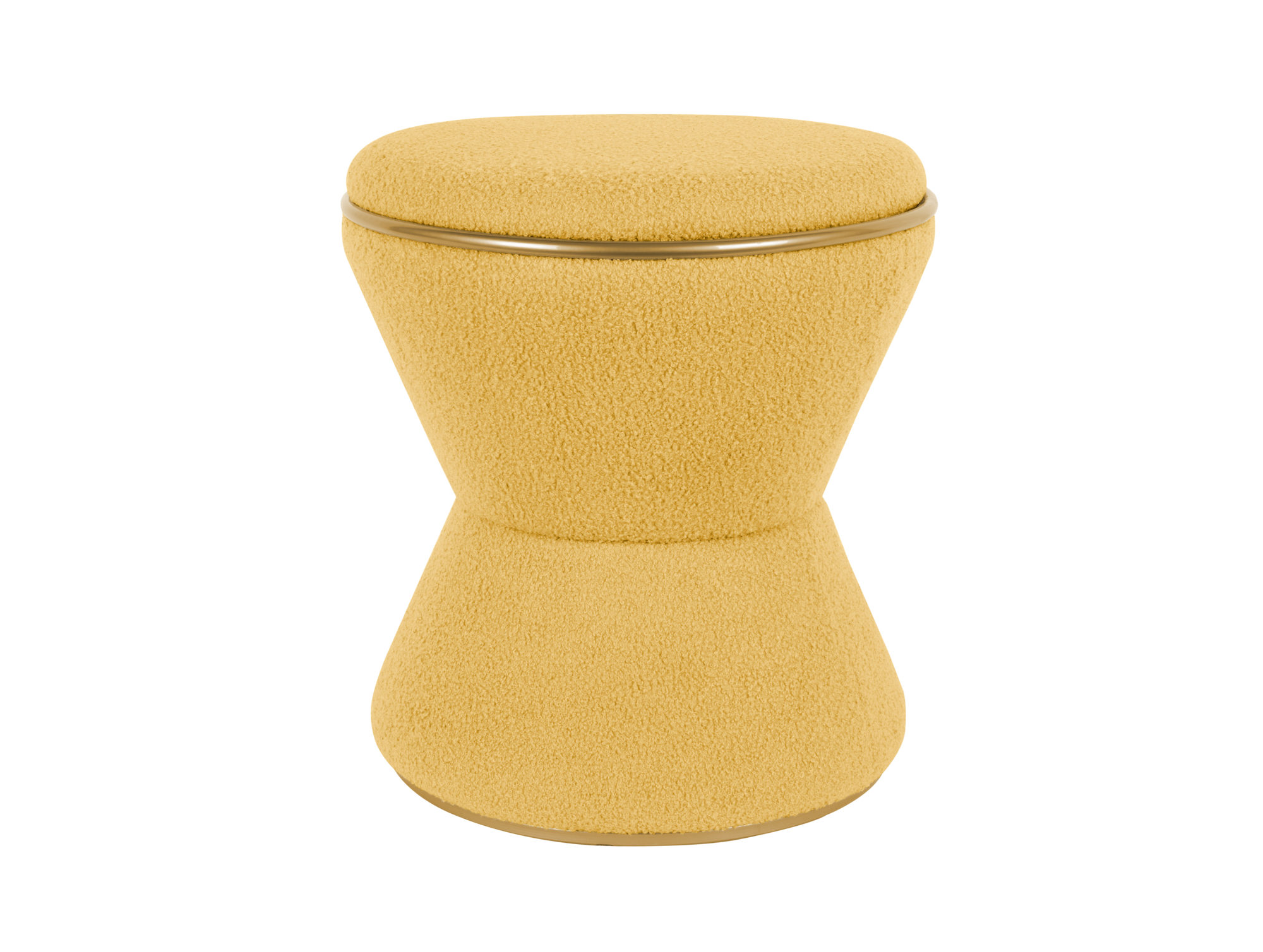 Pouf Gustar teddy curl ochre yellow