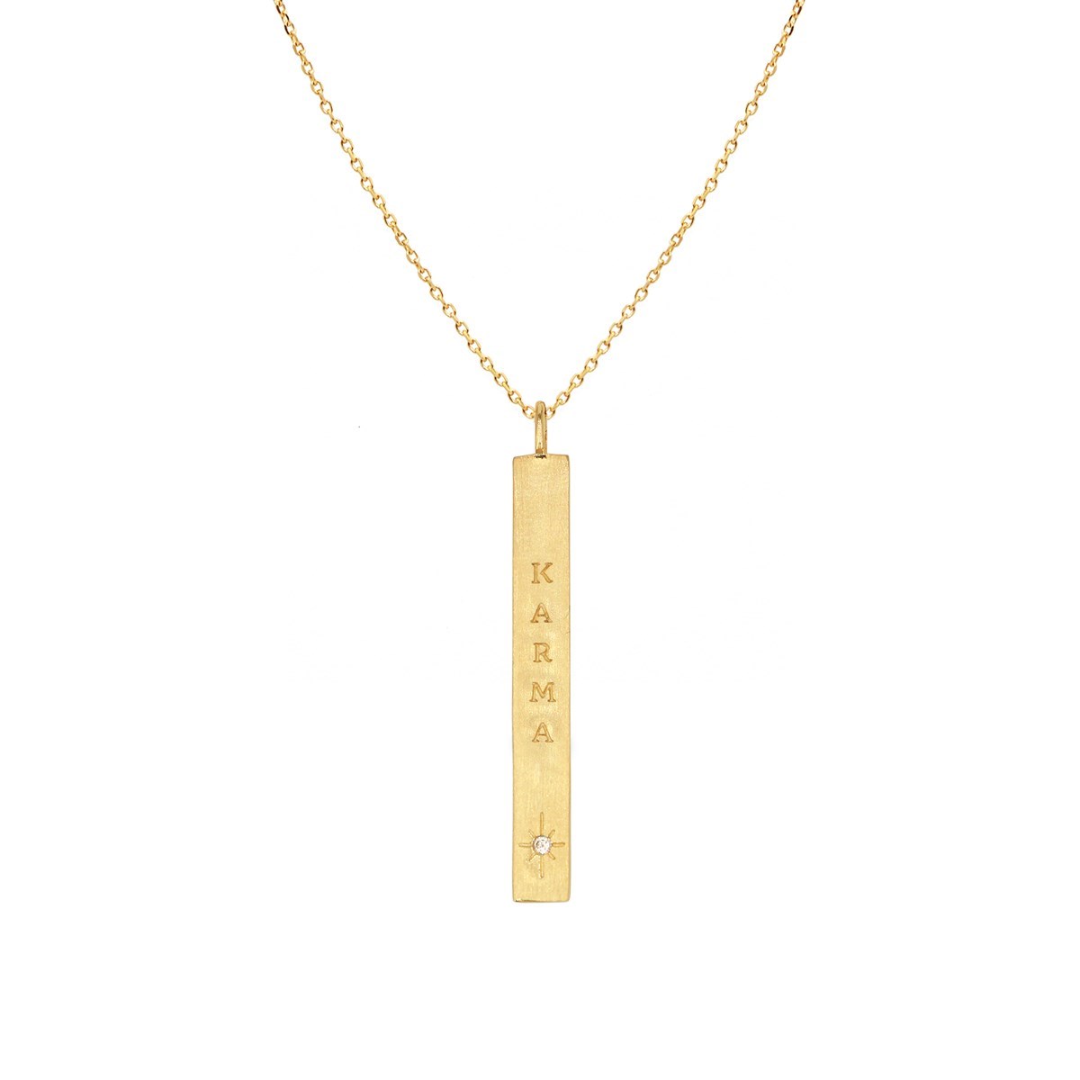 Collier message Karma doré à l'or fin 24K et zircon ORACLES