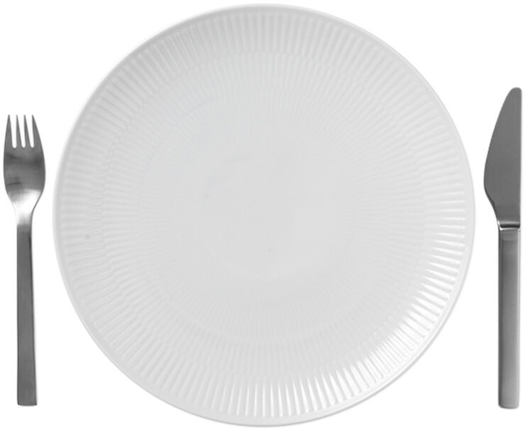 Royal Copenhagen Hvid Riflet coupe 27 cm. tallerken Hvid