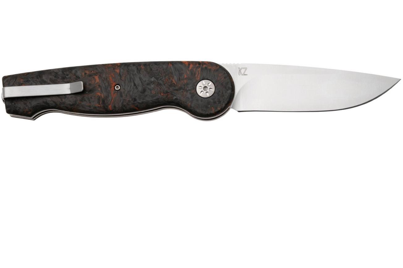 Maserin Summit 490/FCA Satin MagnaCut, Black Orange FatCarbon, zakmes
