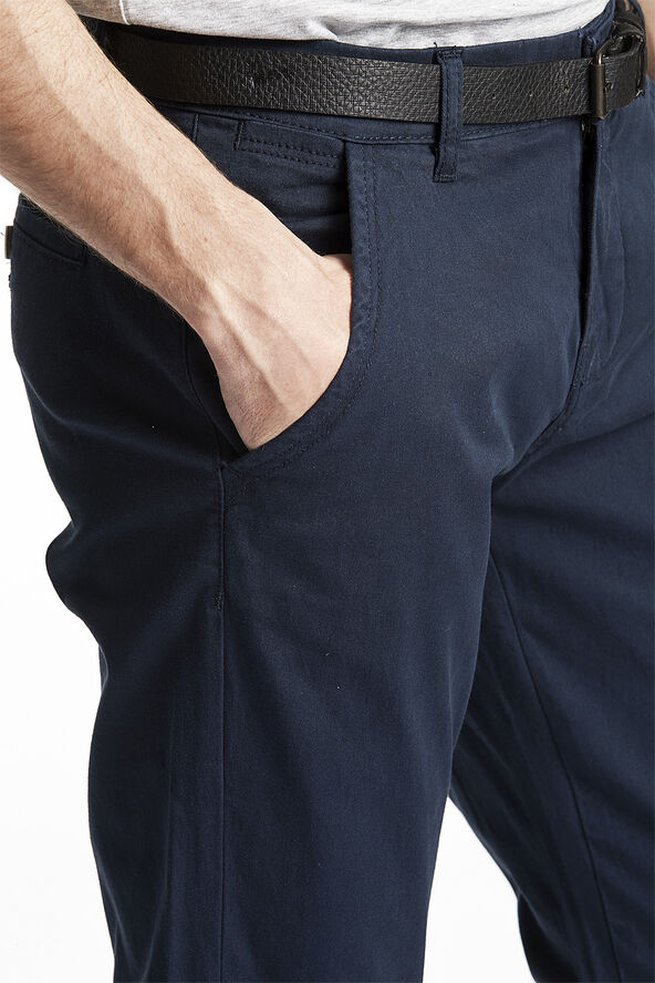 Lindbergh Chino m. bælte & stretch Blå
