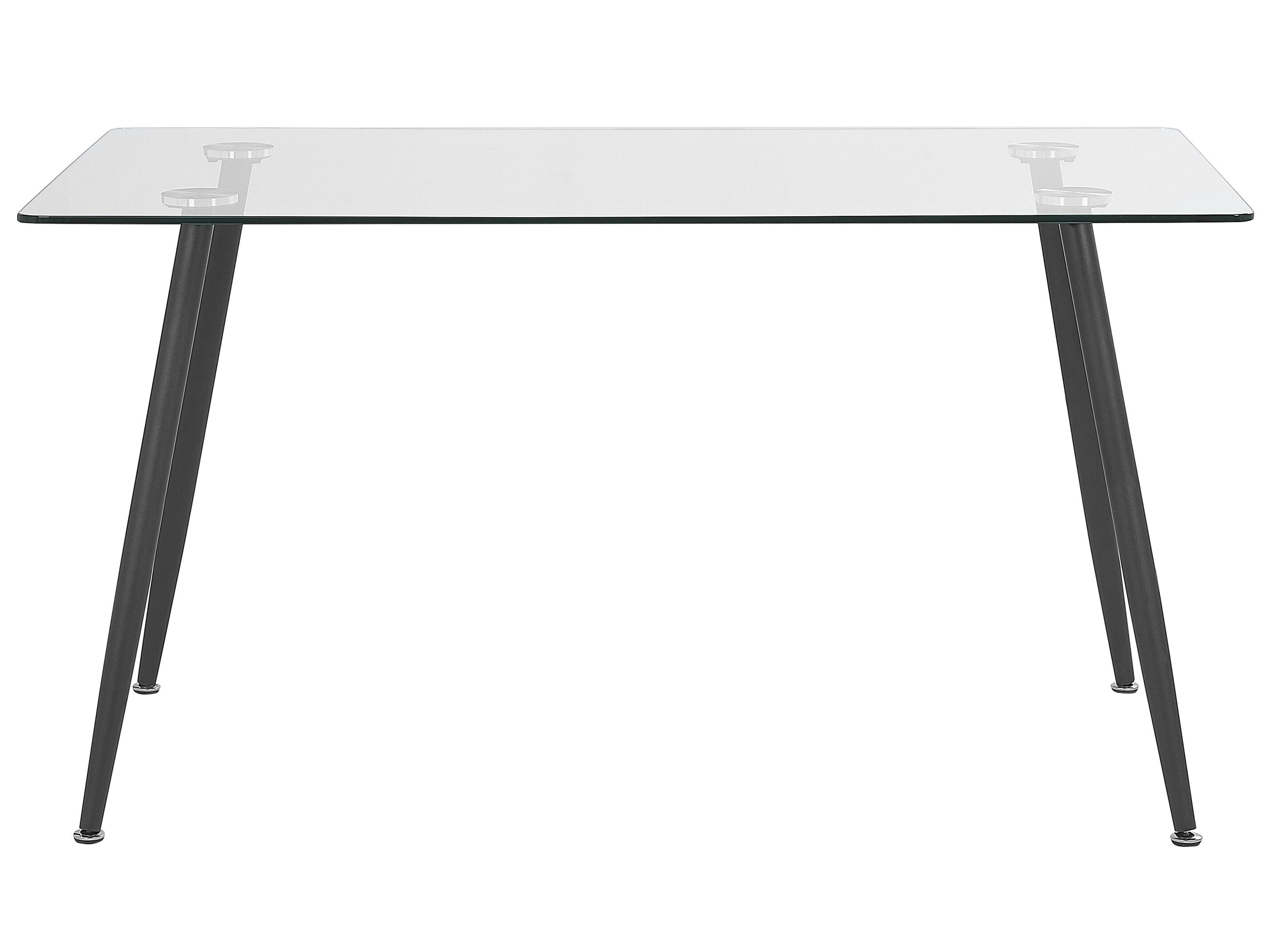 Eettafel MIDLAND Zwart 80 cm Veiligheidsglas 140 cm