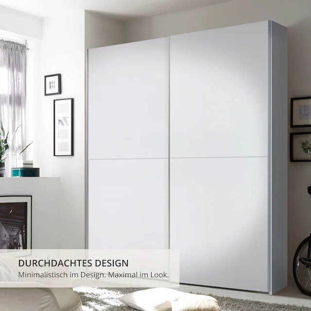 Schlafkontor Schwebetürenschrank »Time Schrank, Kleiderschrank mit Schiebetüren« 4 Türelemente als Schachbrettoptik