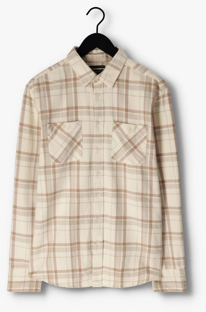 BUTCHER OF BLUE beige butcher of blue overshirt richard twill check shirt