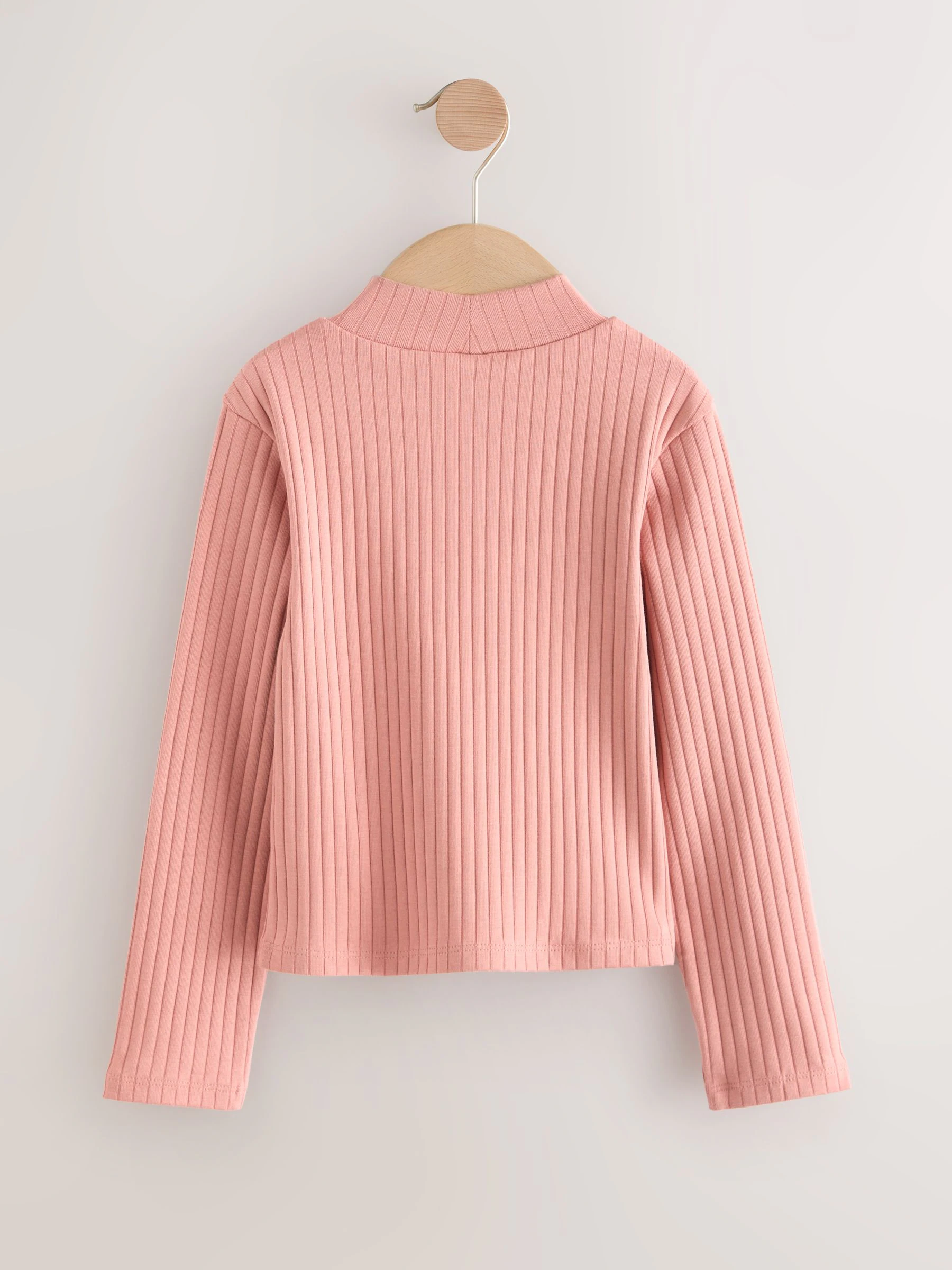 Multi Plain - High Neck Ribbed Tops 3 Pack (3-16yrs)