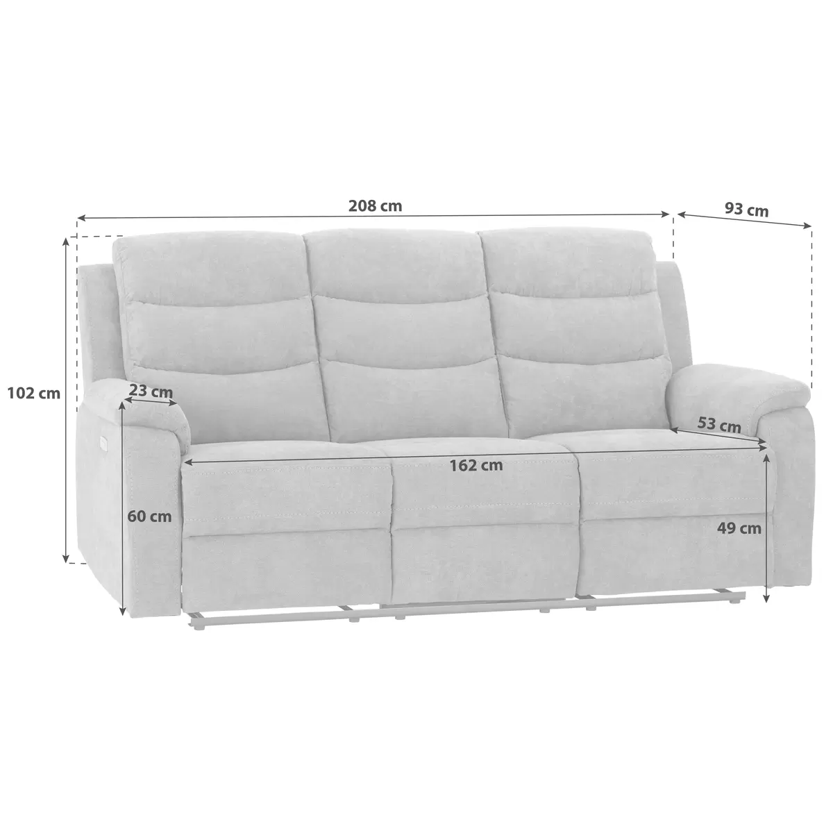 3er Sofa Manchester Grau