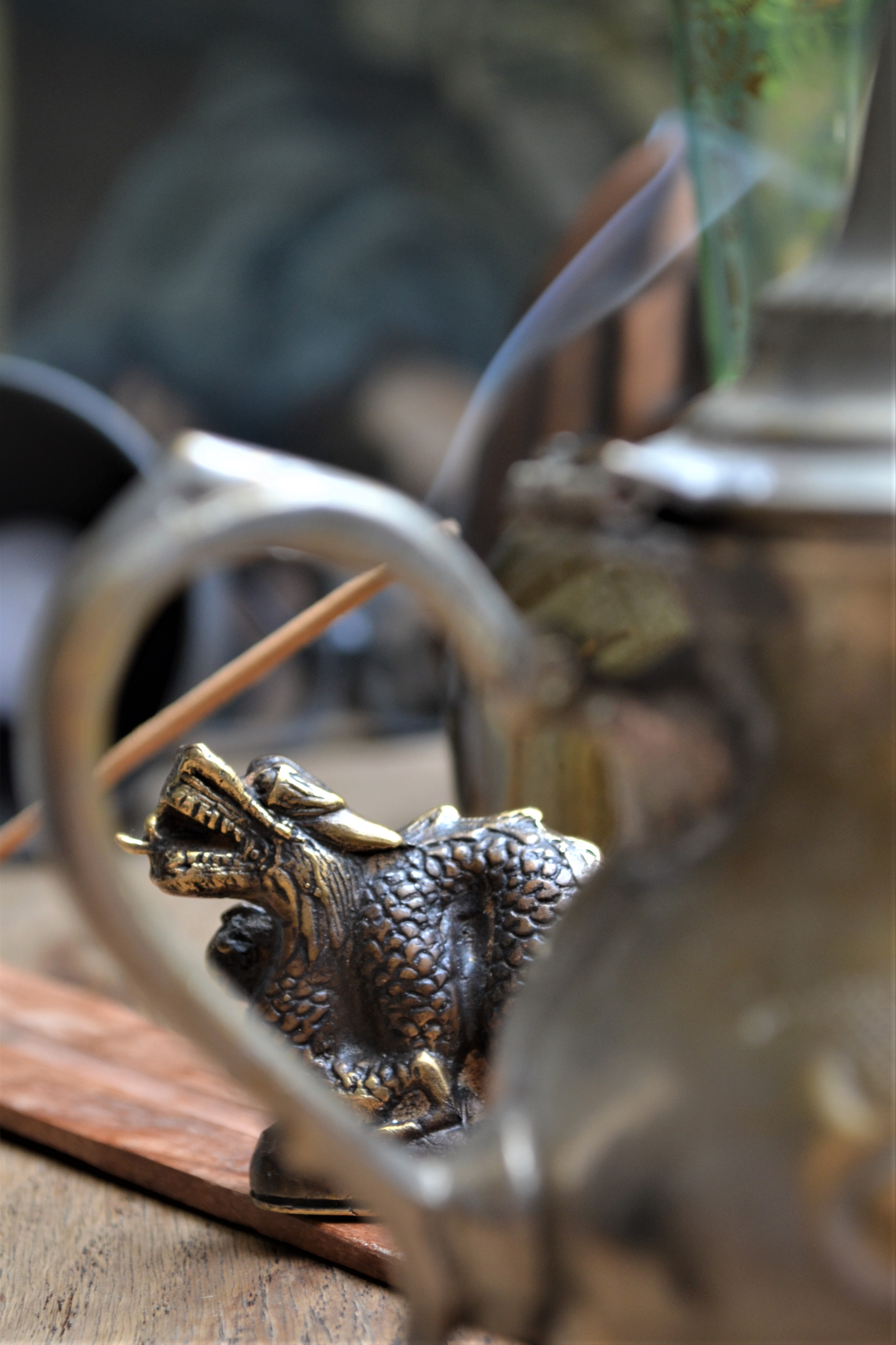 Statue 'Dragon' aus Messing, antik gold, B 7,5 cm, H 5 cm, L 2 cm von fischer's lagerhaus