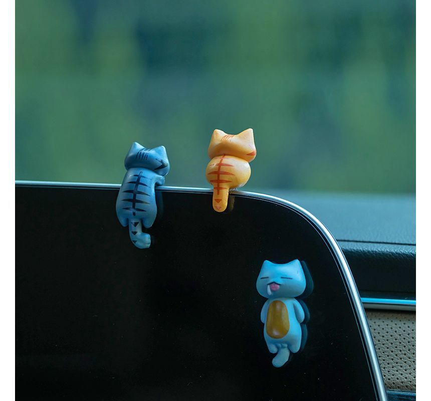 Worthbuy - Set van 6: Kat Auto Ornament (Diverse Ontwerpen)