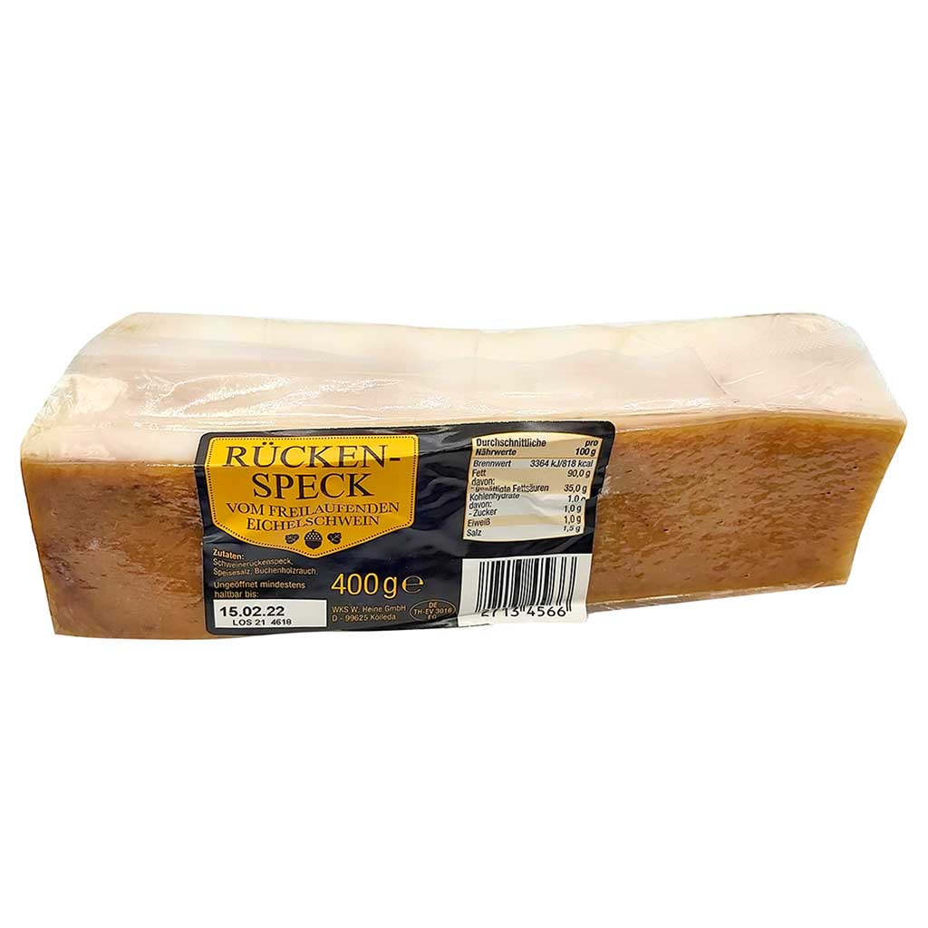 Rückenspeck vom freilaufenden Eichelschwein 400g MHD:4.3.25