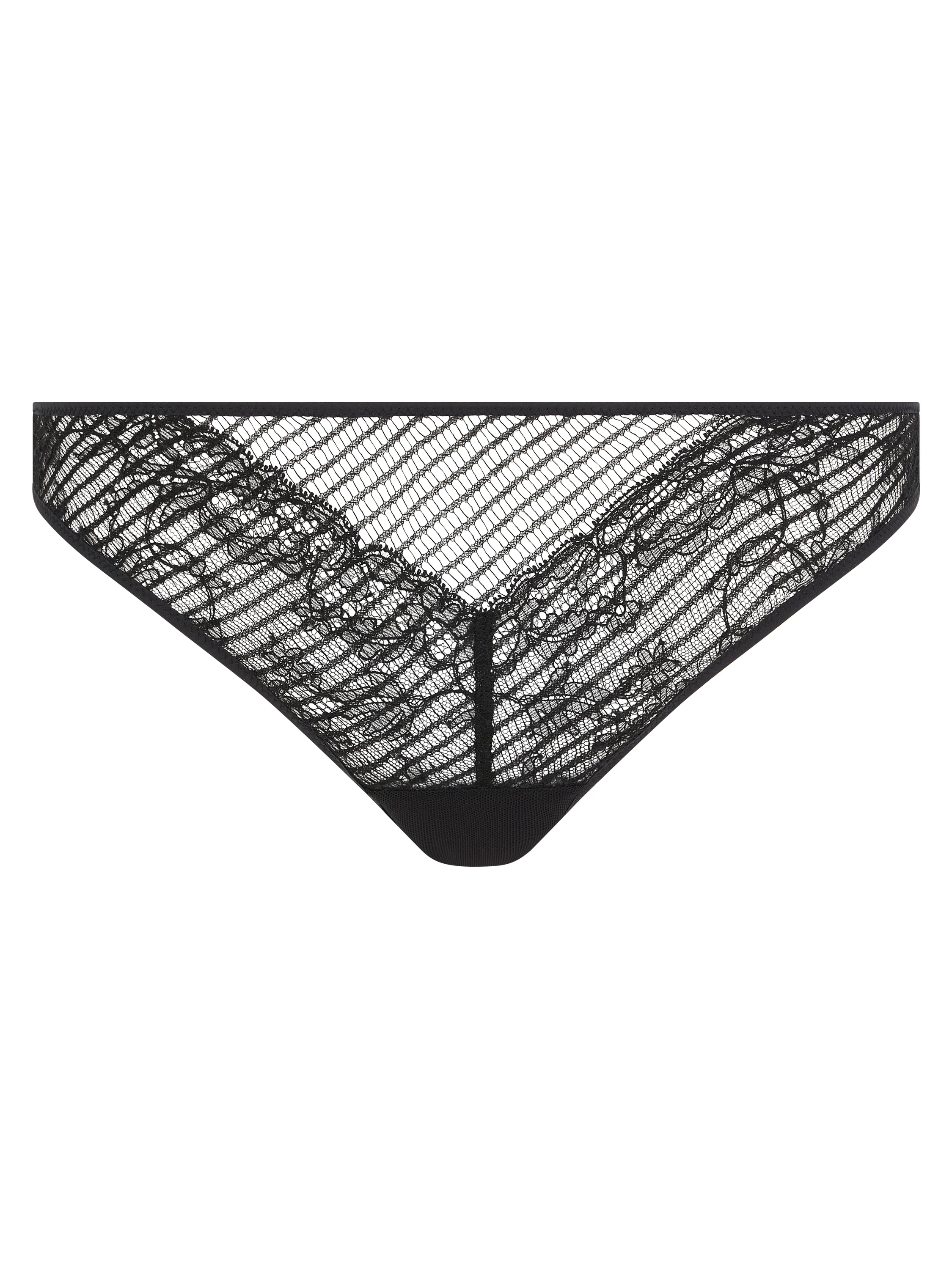 TXTURE - Slip dégagé avec dentelle de leavers | Noir