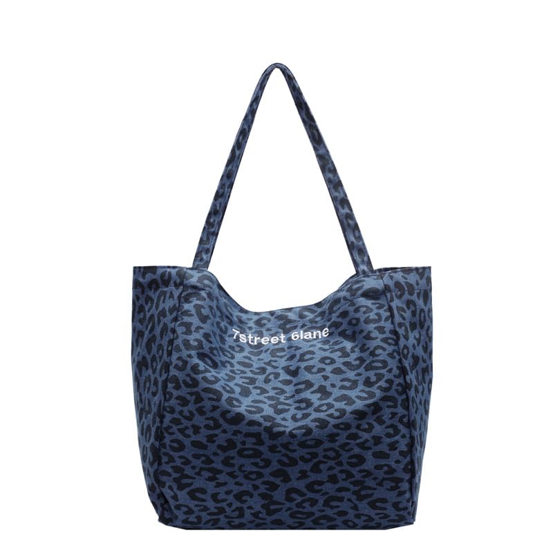 Mulgam - Luipaardprint denim tas