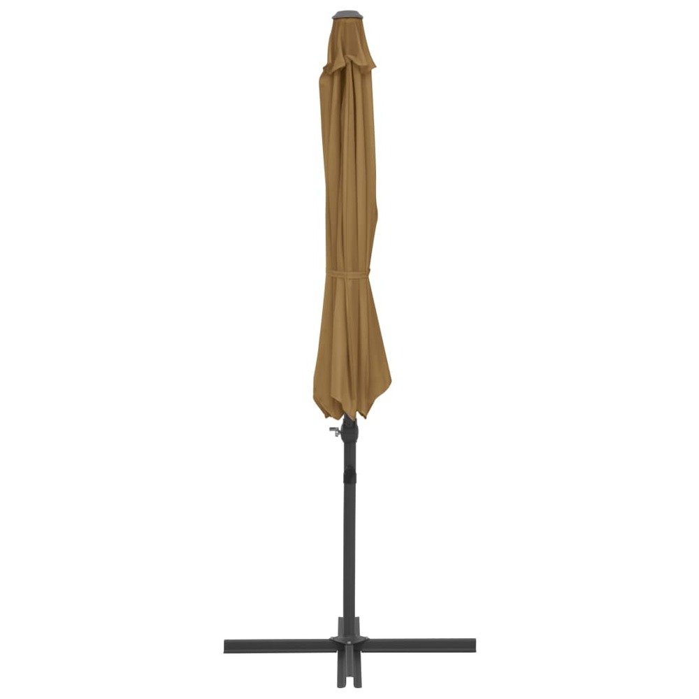 Parasol avec base portable 3 x 3 m taupe