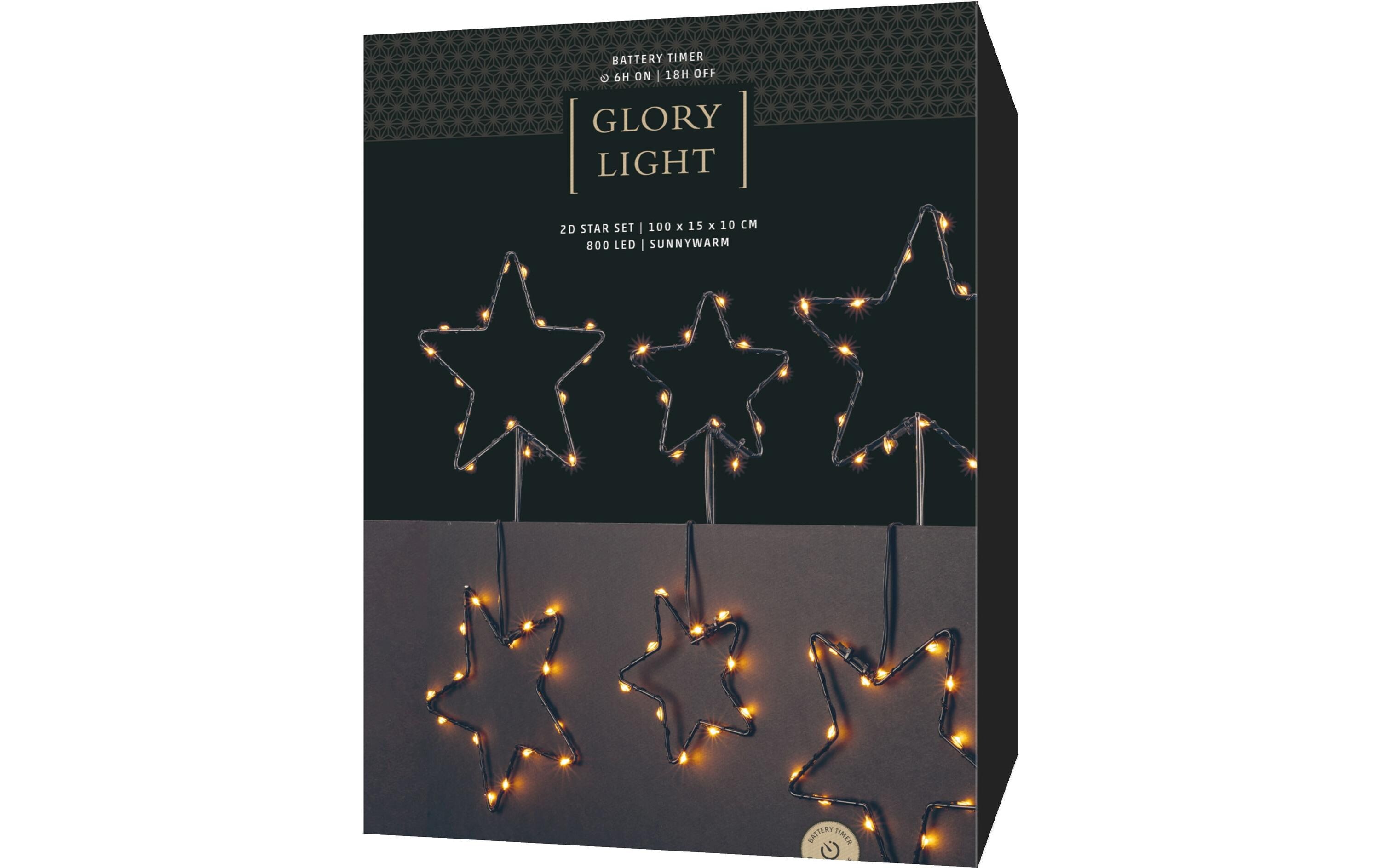 Dekolicht 2D Star Set, 3 StückWeihnachtsdekoration für den Innen- und Aussenbereich