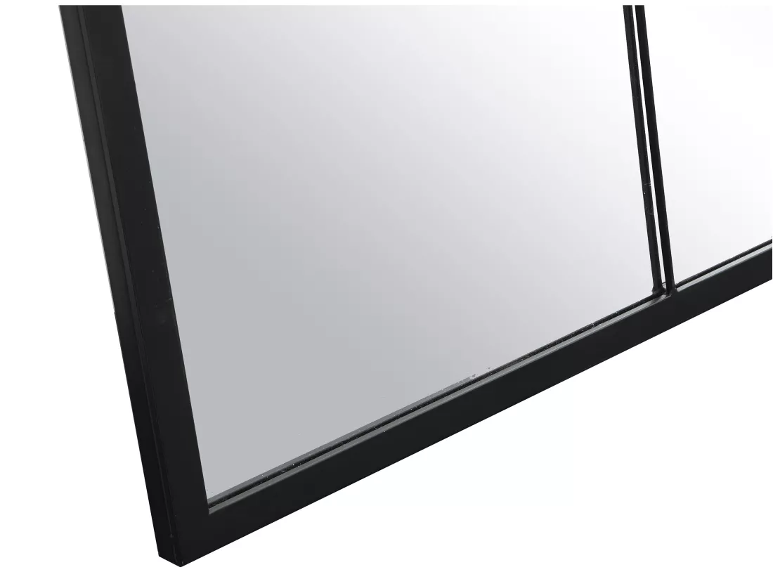 Miroir fenêtre industriel en fer - L.105 x H.150 cm - Noir - BELLAGIO