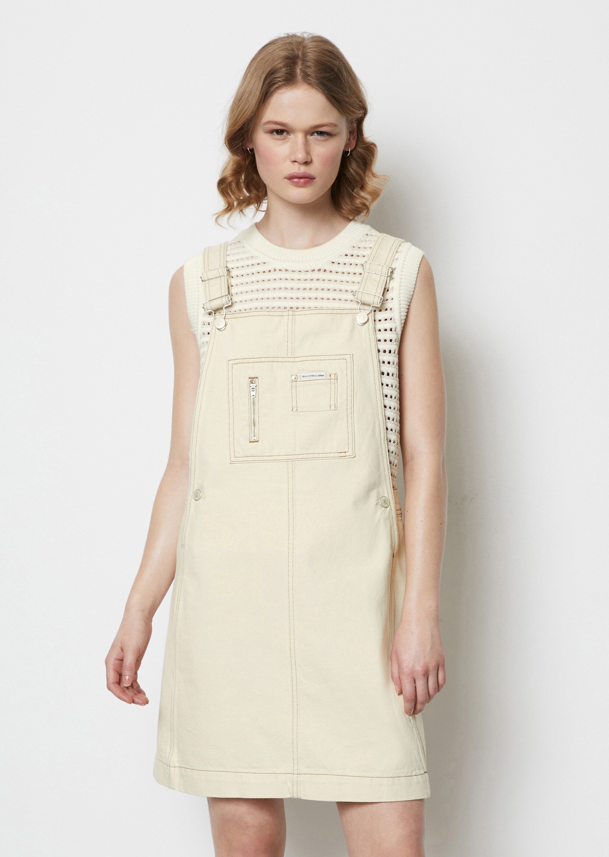 Jeans-Latzkleid looseaus Organic Cotton-Lyocell-Mix