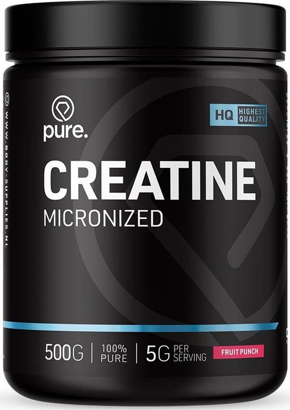 Pure. Creatine Monohydraat Fruit Punch 500g micronized poeder creatine sportvoeding