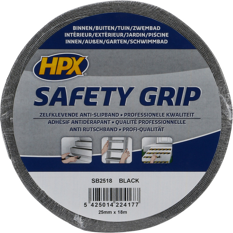 HPX anti-slip tape Zwart 25mmx18m